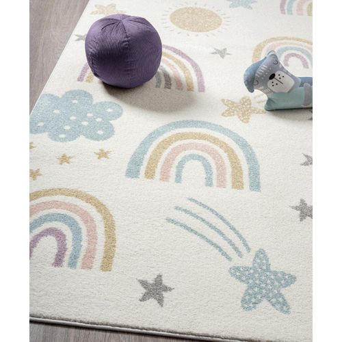 Tapis Beat Kids Moderne Et Doux Enfant, Crème, 120 Cm Ronde