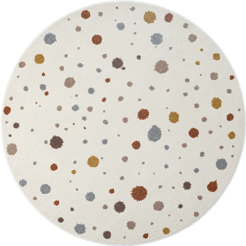 Tapis Beat Kids Moderne Bébé Fille Garçon, Crème, 120 Cm Ronde