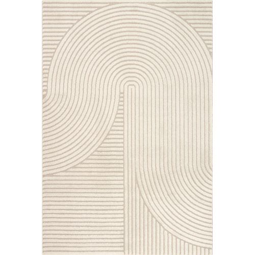 Tapis Everest Moderne Effet Haut-bas 3d - Beige - 140x200 Cm