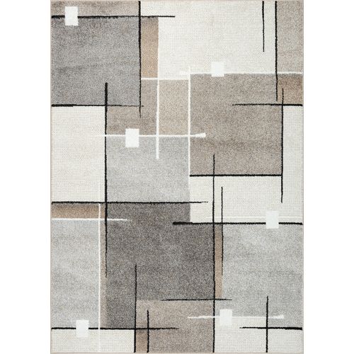 Tapis Pearl Moderne Salon Découpe Contour, Beige, 140x200 Cm