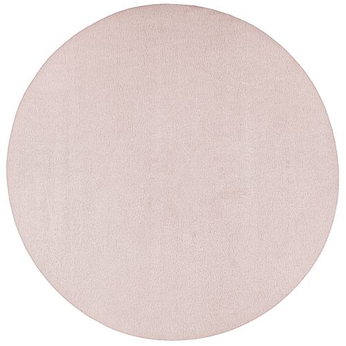Tapis Cosy Moderne Fourrure Douillet Lavable, Rose, 120 Cm Ronde
