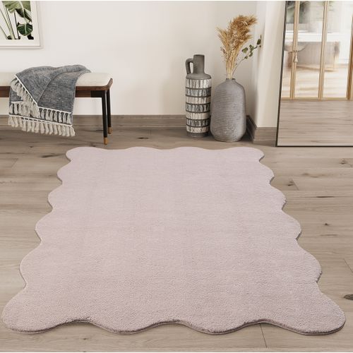 Tapis Relax Shape Antidérapant, Lavable, Rose, 120x160 Cm