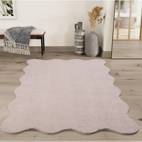 Tapis Relax Shape Antidérapant, Lavable, Rose, 140x200 Cm