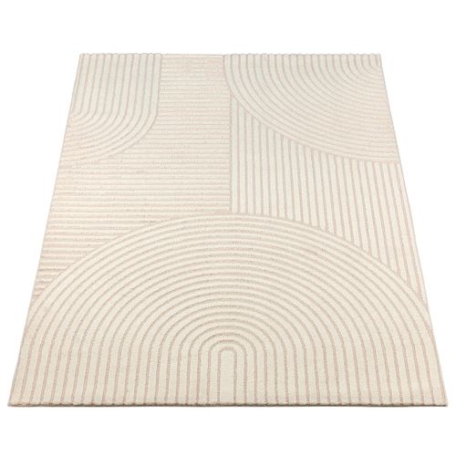 Tapis Everest Moderne Effet Haut-bas 3d - Beige - 80x300 Cm