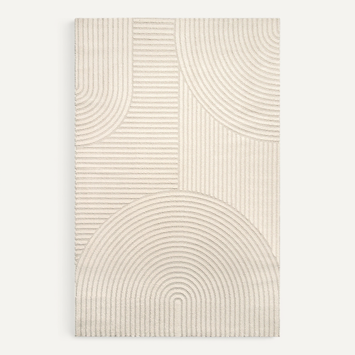 Tapis Everest Moderne Effet Haut-bas 3d - Beige - 80x300 Cm