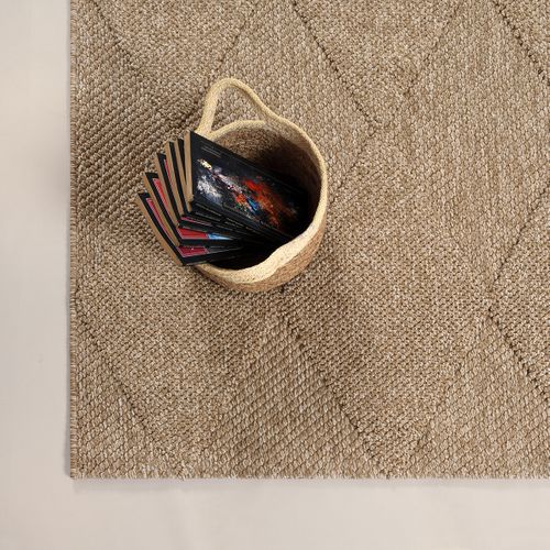 Tapis Kos Extérieur Moderne Losange, Nature, 80 X 250 Cm