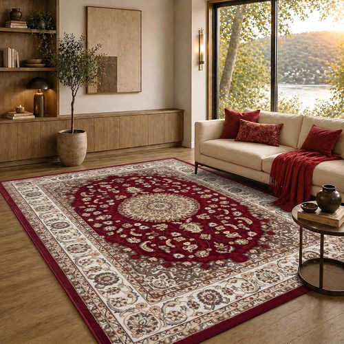 Tapis Dubai Deluxe Oriental Classique, Rouge, 240 X 340 Cm