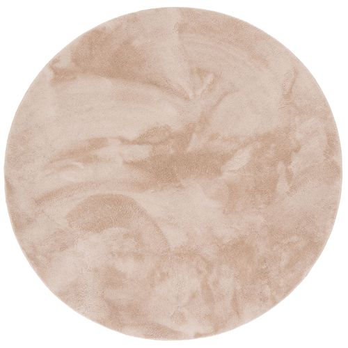 Tapis En Fausse Fourrure 160cm Beige  Rond