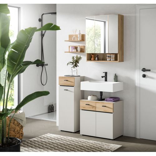 Ensemble De Salle De Bain 4 Pièces Aqua (lxhxp : Env. 107x191x35 Cm) , Coloris Cachemire