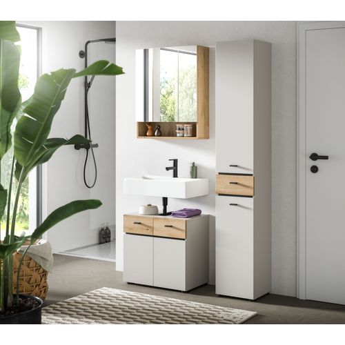 Ensemble De Salle De Bain 3 Pièces Aqua (lxhxp : Env. 107x191x35 Cm) , Coloris Cachemire
