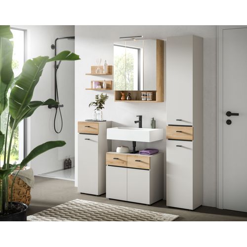 Ensemble De Salle De Bain 6pcs Avec éclairage Aqua (lxhxp : 154x191x35 Cm), Coloris Cachemire