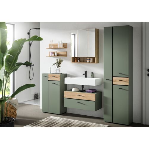 Ensemble De Salle De Bain 5 Pièces Aqua (lxhxp : Env. 207x191x35 Cm) , Coloris Vert Sauge