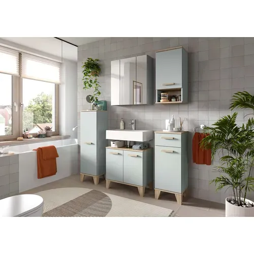 Ensemble De Salle De Bain 5 Pièces Star (lxhxp : Env. 158x190x34 Cm), Coloris Vert Clair