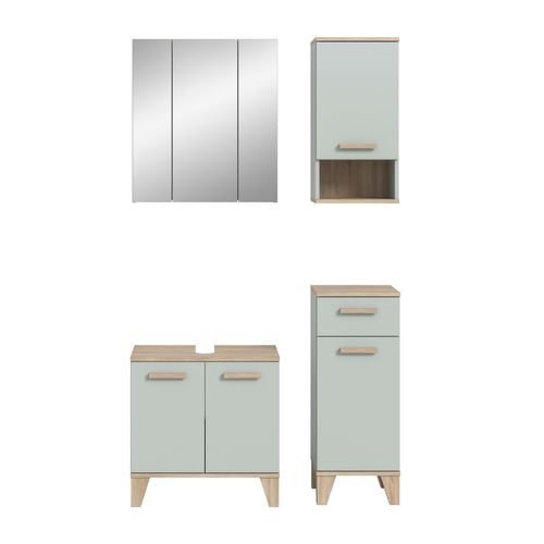 Ensemble De Salle De Bain 4 Pièces Star (lxhxp : Env. 109x190x34 Cm) , Coloris Vert Clair