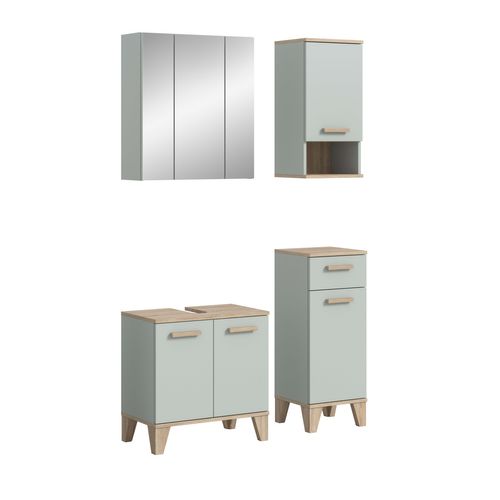 Ensemble De Salle De Bain 4 Pièces Star (lxhxp : Env. 109x190x34 Cm) , Coloris Vert Clair