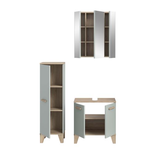 Ensemble De Salle De Bain 3 Pièces Star (lxhxp : Env. 109x190x34 Cm), Coloris Vert Clair