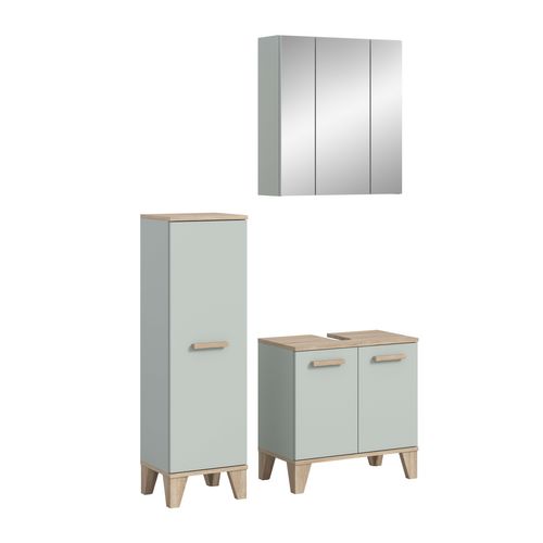 Ensemble De Salle De Bain 3 Pièces Star (lxhxp : Env. 109x190x34 Cm), Coloris Vert Clair
