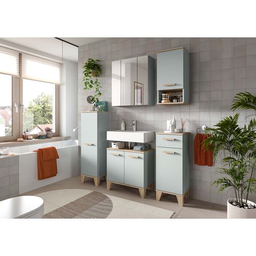 Ensemble De Salle De Bain 3 Pièces Star (lxhxp : Env. 109x190x34 Cm), Coloris Vert Clair