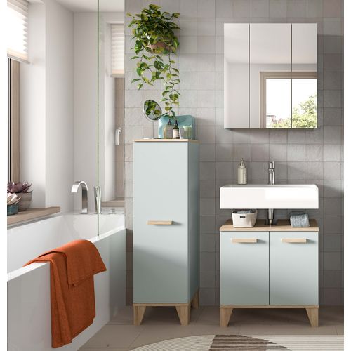 Ensemble De Salle De Bain 3 Pièces Star (lxhxp : Env. 109x190x34 Cm), Coloris Vert Clair