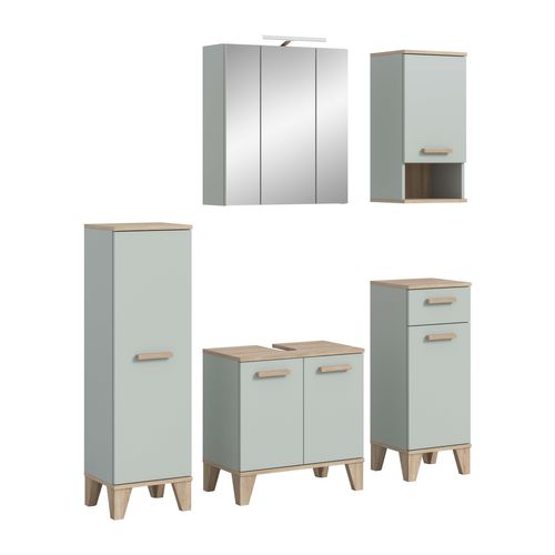 Ensemble De Salle De Bain 6pcs Avec éclairage Star (lxhxp : 158x190x34â cm), Coloris Vert Clair
