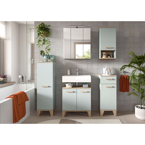 Ensemble De Salle De Bain 6pcs Avec éclairage Star (lxhxp : 158x190x34â cm), Coloris Vert Clair