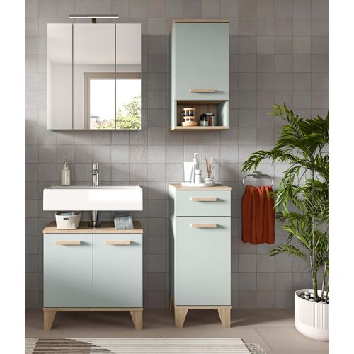 Ensemble De Salle De Bain 5pcs Avec éclairage Star (lxhxp: 109x190x34cm), Coloris Vert Clair