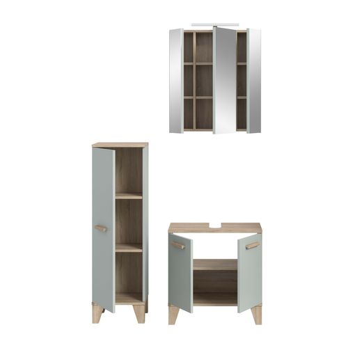 Ensemble De Salle De Bain 4pcs Avec éclairage Star (lxhxp: 109x190x34â cm), Coloris Vert Clair