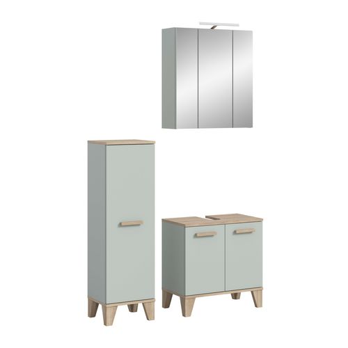 Ensemble De Salle De Bain 4pcs Avec éclairage Star (lxhxp: 109x190x34â cm), Coloris Vert Clair