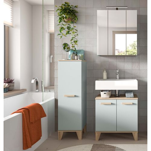 Ensemble De Salle De Bain 4pcs Avec éclairage Star (lxhxp: 109x190x34â cm), Coloris Vert Clair