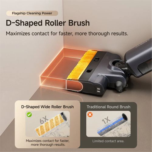 D700 pro Aspirateur Balai Sans Fil 23 000 Pa, 6×4000 Mah,Filtration Efficace,Tous Sols,Bleu foncé