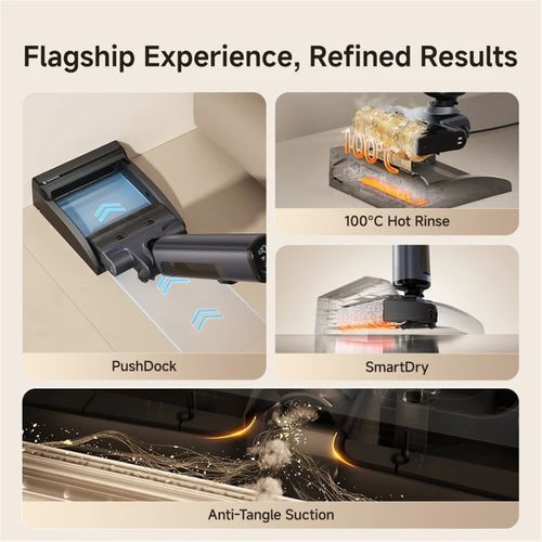 D700 pro Aspirateur Balai Sans Fil 23 000 Pa, 6×4000 Mah,Filtration Efficace,Tous Sols,Bleu foncé