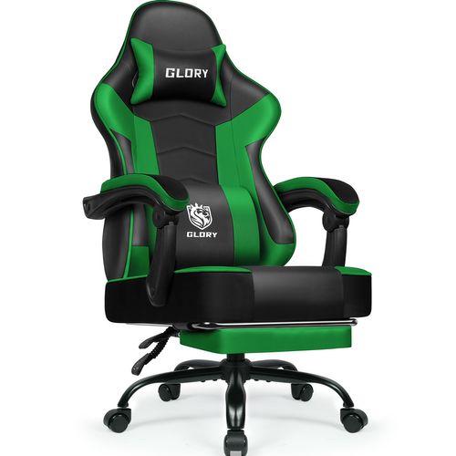 Fauteuil Gaming ,chaise Gaming Inclinable 90°à 170°,charge 150 Kg，noir-vert