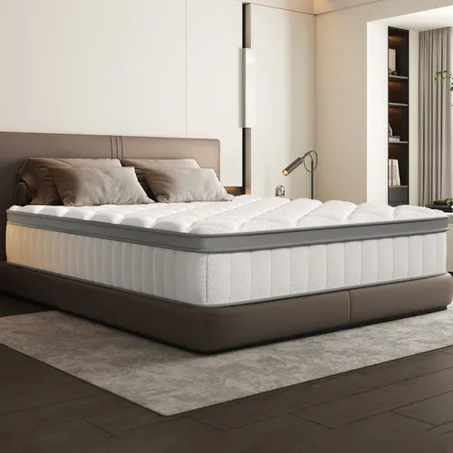 Matelas Ressorts 90x190 cm - 7 Zones - Epaisseur 25 cm Avec Drap Housse, Confortable Et Respirant