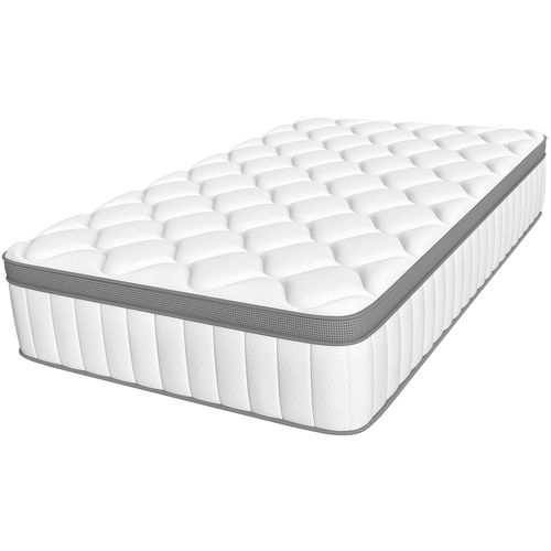 Matelas Ressorts 90x190 cm - 7 Zones - Epaisseur 25 cm Avec Drap Housse, Confortable Et Respirant
