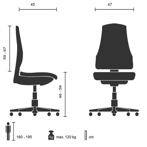 Fauteuil De Bureau Pro-tec 100 Tissu Noir Avec Accoudoirs (réglables En Hauteur)