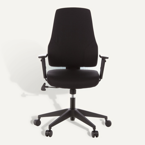 Fauteuil De Bureau Pro-tec 100 Tissu Noir Avec Accoudoirs (réglables En Hauteur)