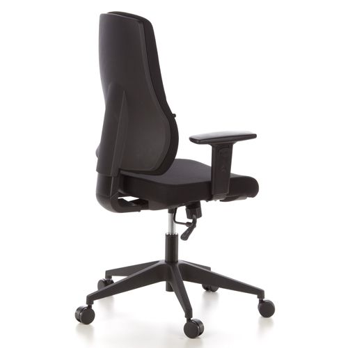 Fauteuil De Bureau Pro-tec 100 Tissu Noir Avec Accoudoirs (réglables En Hauteur)