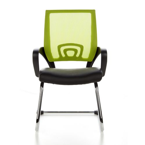 Chaises Cantilever Visto Net V Simili Cuir/tissu à Maille Noir/vert Accoudoirs Compris