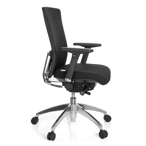 Fauteuil De Bureau Astra Base Tissu Noir Avec Accoudoirs (réglables En Hauteur)
