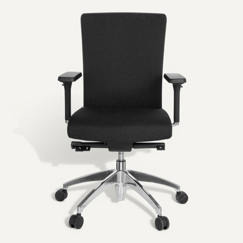 Fauteuil De Bureau Astra Base Tissu Noir Avec Accoudoirs (réglables En Hauteur)