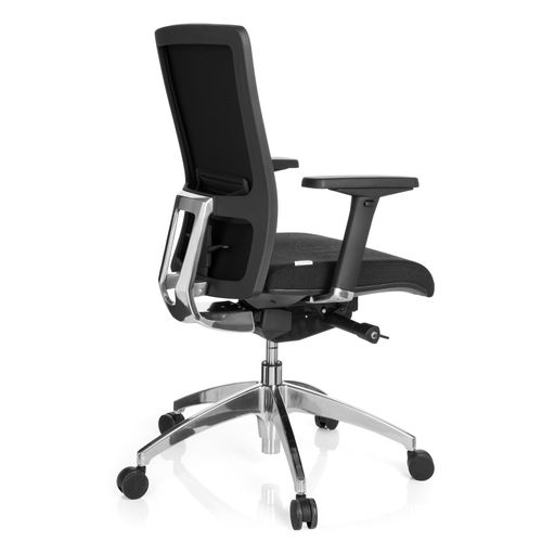 Fauteuil De Bureau Astra Base Tissu Noir Avec Accoudoirs (réglables En Hauteur)