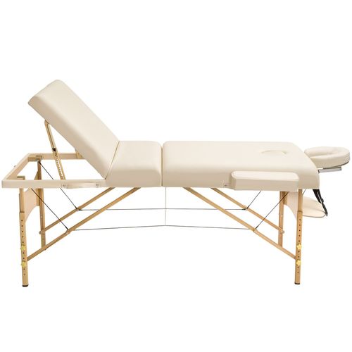Set De Table De Massage 3 Zones Rembourrage épais 10 Cm Support 250 Kg Beige L191xl70 Cm
