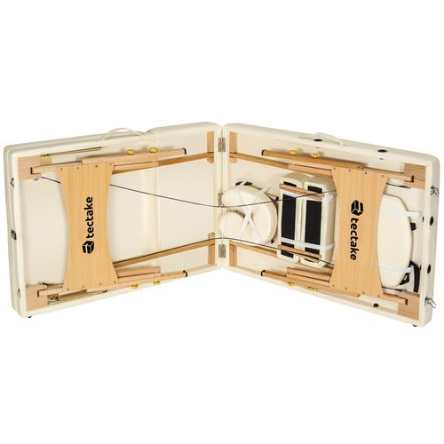 Set De Table De Massage 3 Zones Rembourrage épais 10 Cm Support 250 Kg Beige L191xl70 Cm