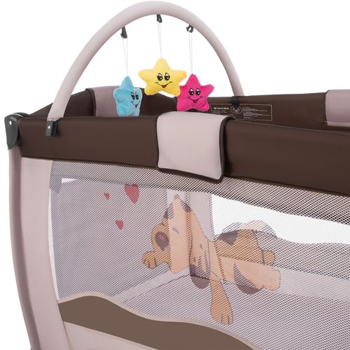 1 Lit De Voyage Pour Enfants Peu Encombrant Hund En Nylon Marron
