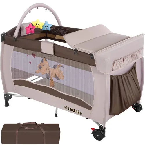 1 Lit De Voyage Pour Enfants Peu Encombrant Hund En Nylon Marron
