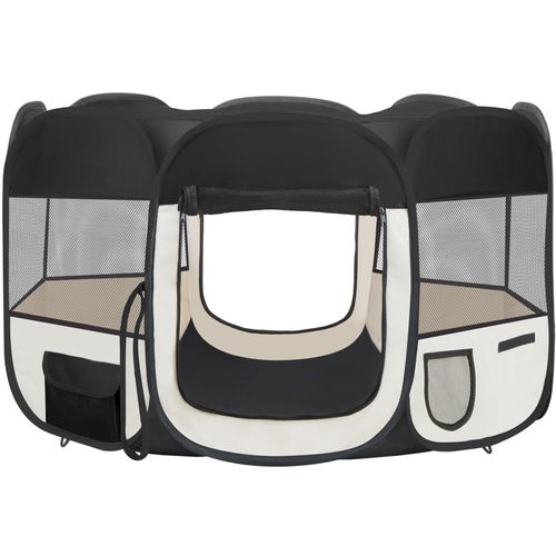 Enclos Pour Chiots Et Chien En Polyester Noir