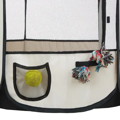 Enclos Pour Chiots Et Chien En Polyester Noir
