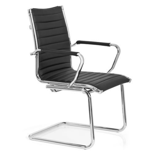 Chaises Cantilever Vemona V Simili Noir Accoudoirs Compris