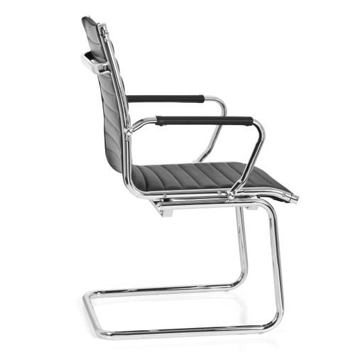 Chaises Cantilever Vemona V Simili Noir Accoudoirs Compris