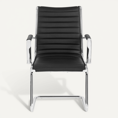 Chaises Cantilever Vemona V Simili Noir Accoudoirs Compris